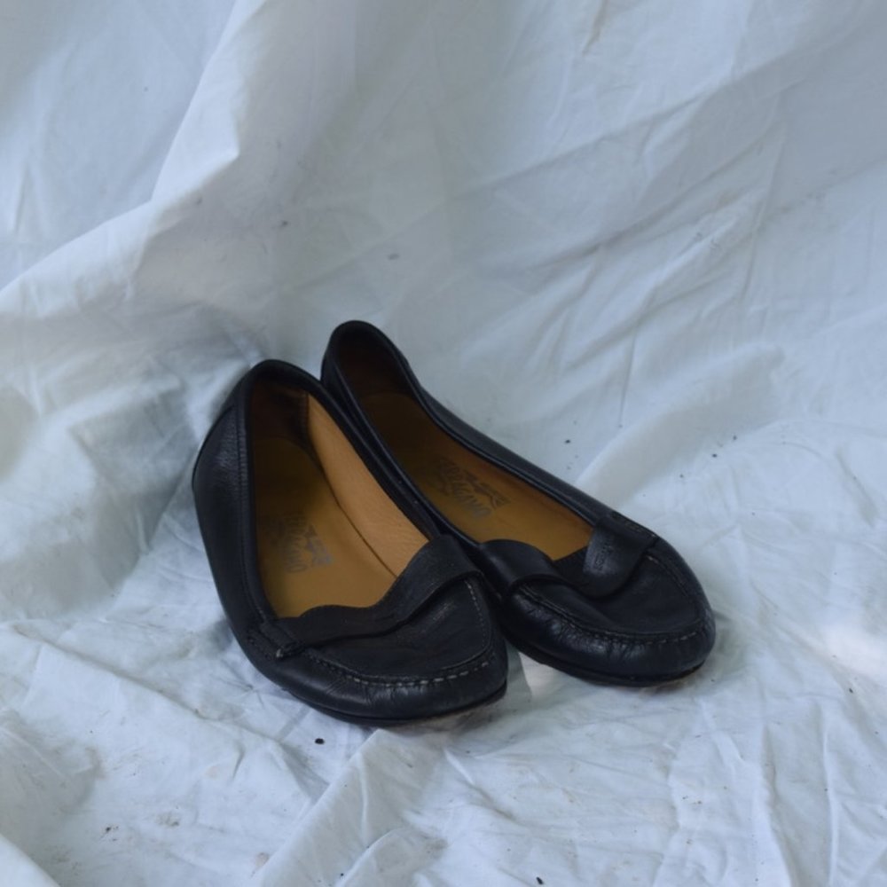 Ferragamo Black Leather Loafers